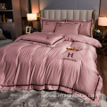 Washed silk bed sheet bedding set factory